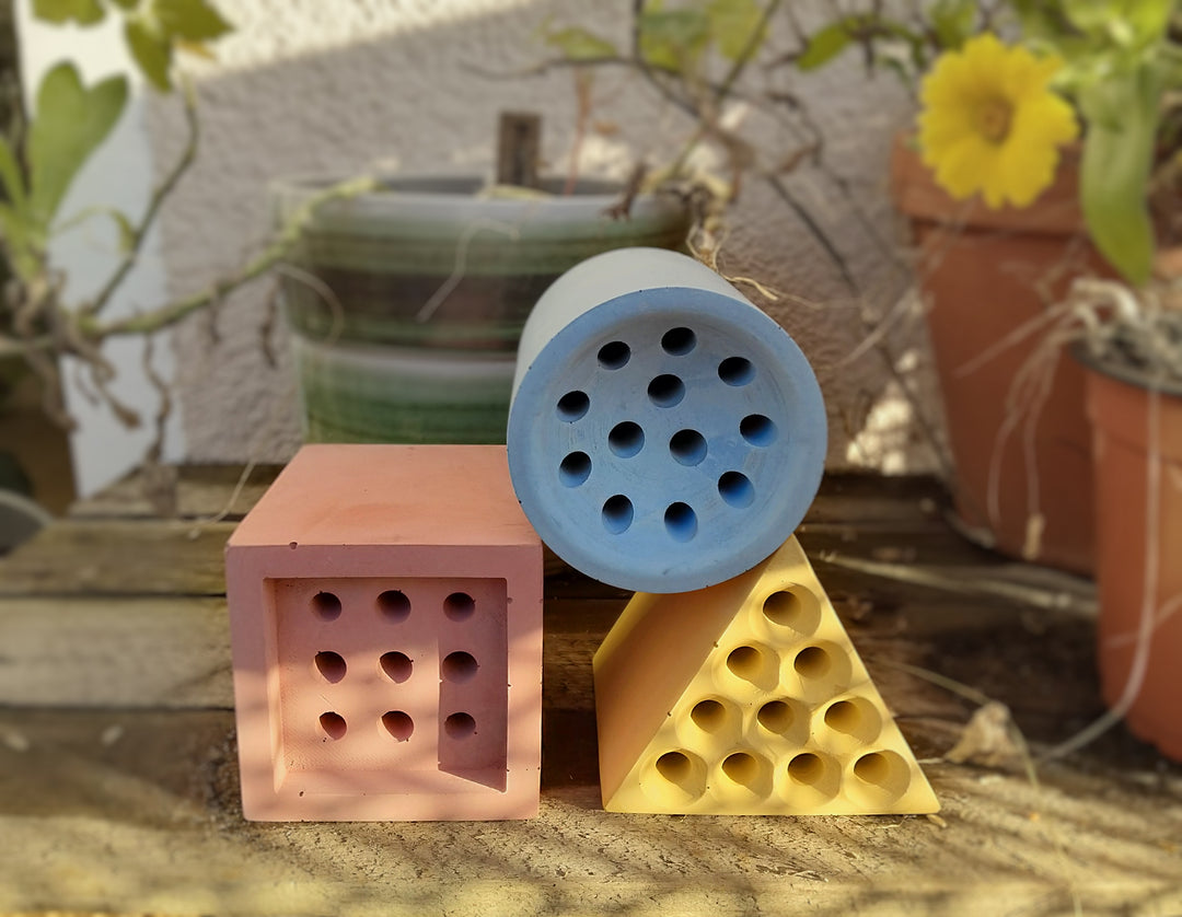 BEEHAUS 3er Set - Bienenhotel im Bauhaus-Design