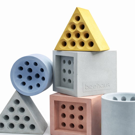 BEEHAUS 3er Set - Bienenhotel im Bauhaus-Design